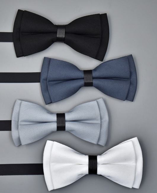 Business Plain Double Flat Bow Tie